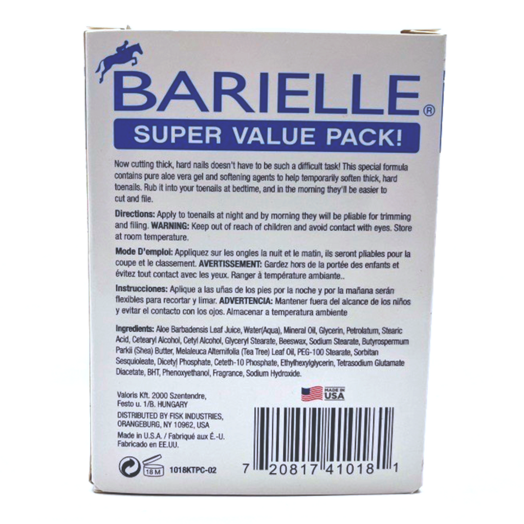 Barielle Toenail Softening Cream 1.18 oz 2-PC SET with Barielle Nail Clippers