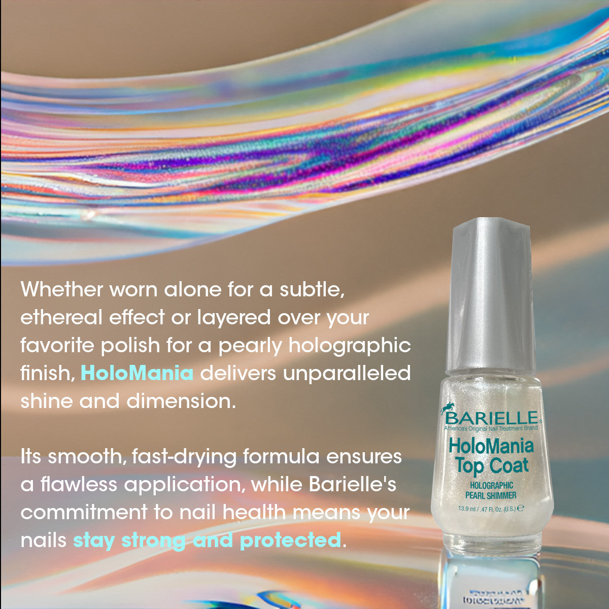 Barielle HoloMania Top Coat - Holographic Pearl Shimmer