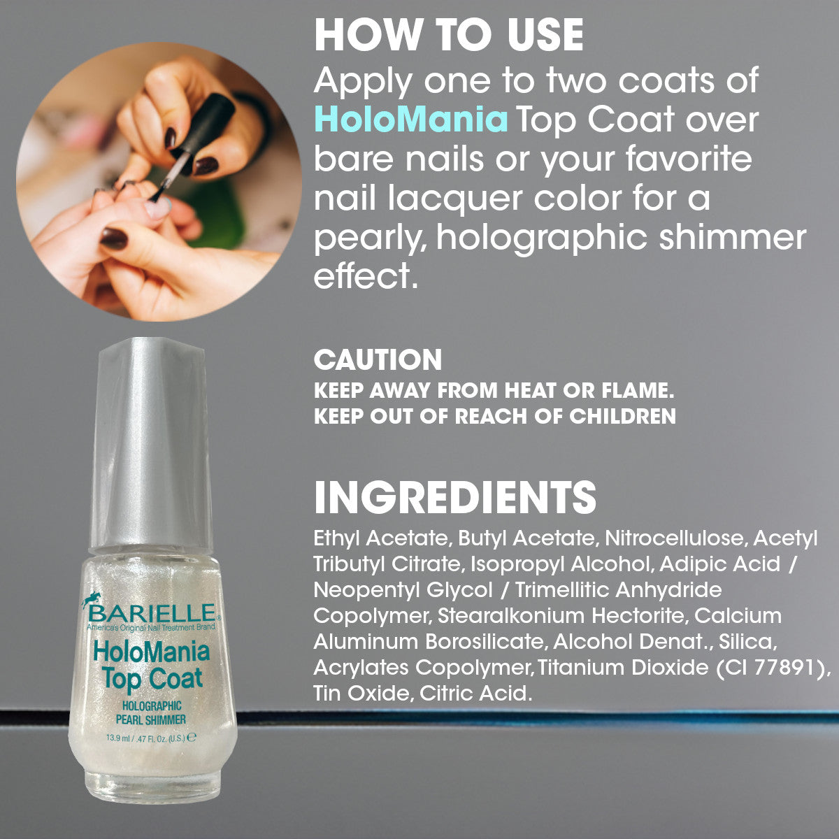 Barielle HoloMania Top Coat - Holographic Pearl Shimmer
