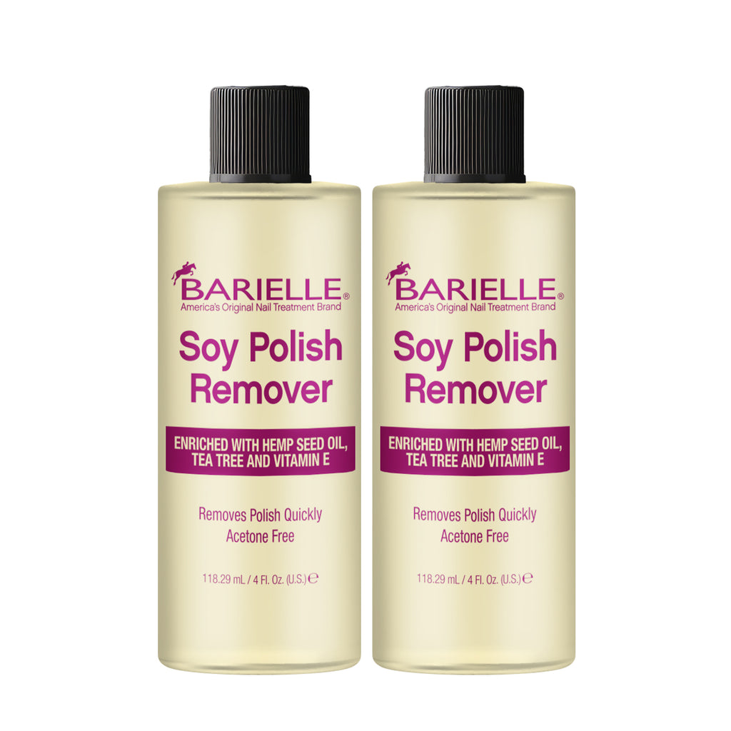 Barielle Acetone Free Soy Nail Polish Remover with Hemp Seed Oil 4 oz. (2-PACK)