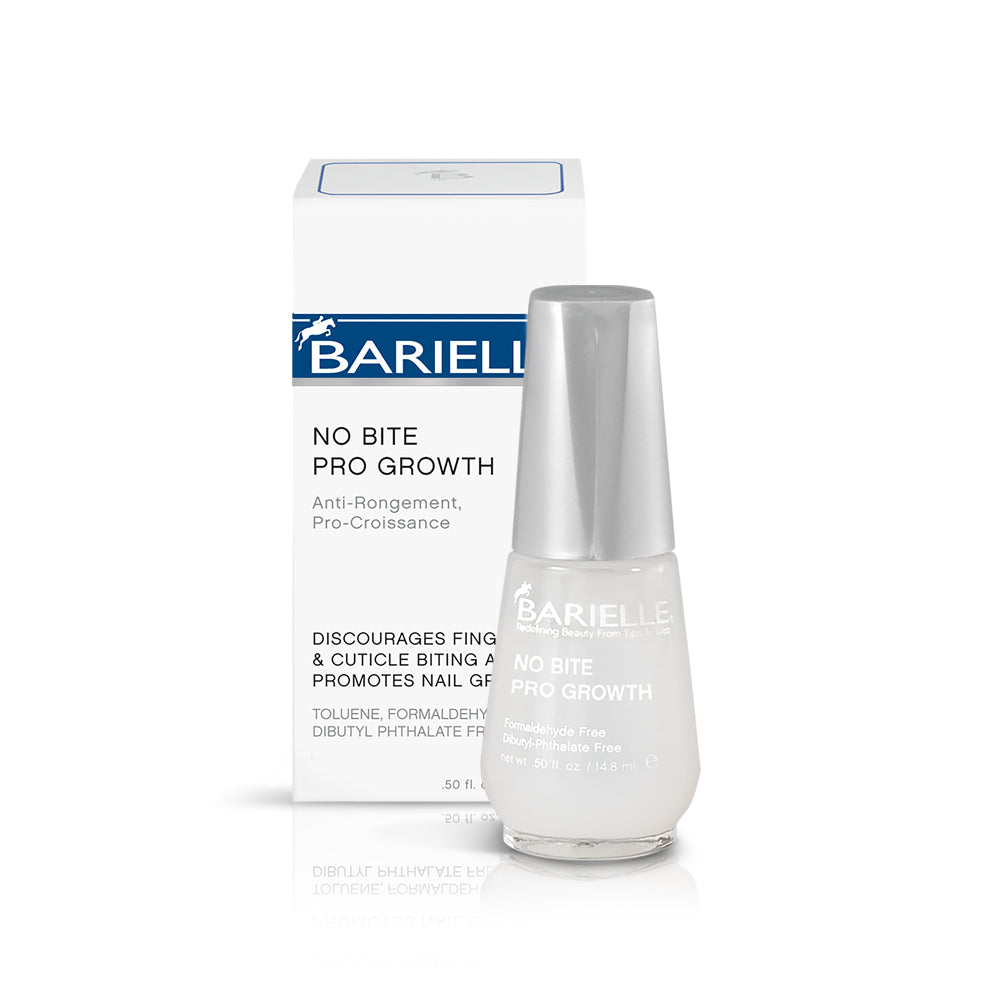 Barielle No Bite Pro Growth prevents nail and cuticle biting with an intensely bitter formula that is safe for kids.