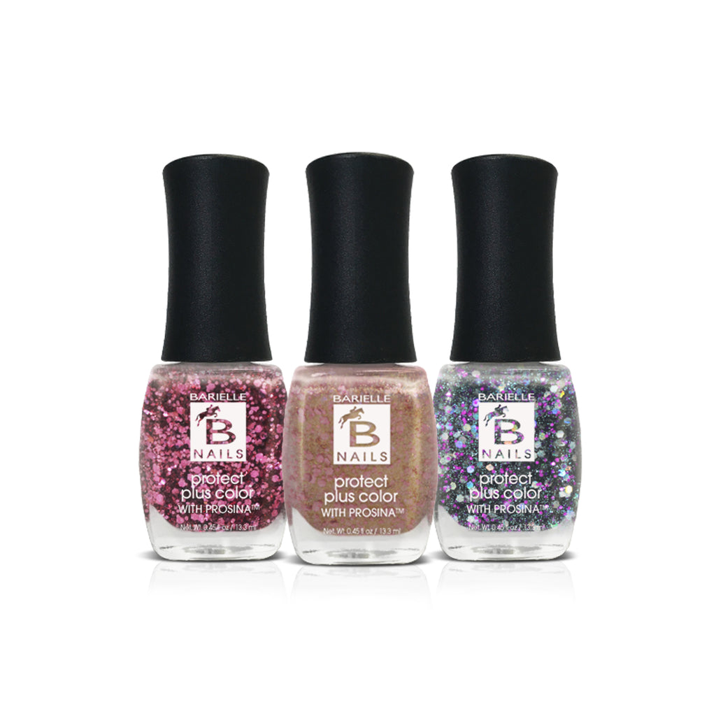 Barielle New Years Eve Top Coat Dazzlers - 3 Glitter Nail Shades