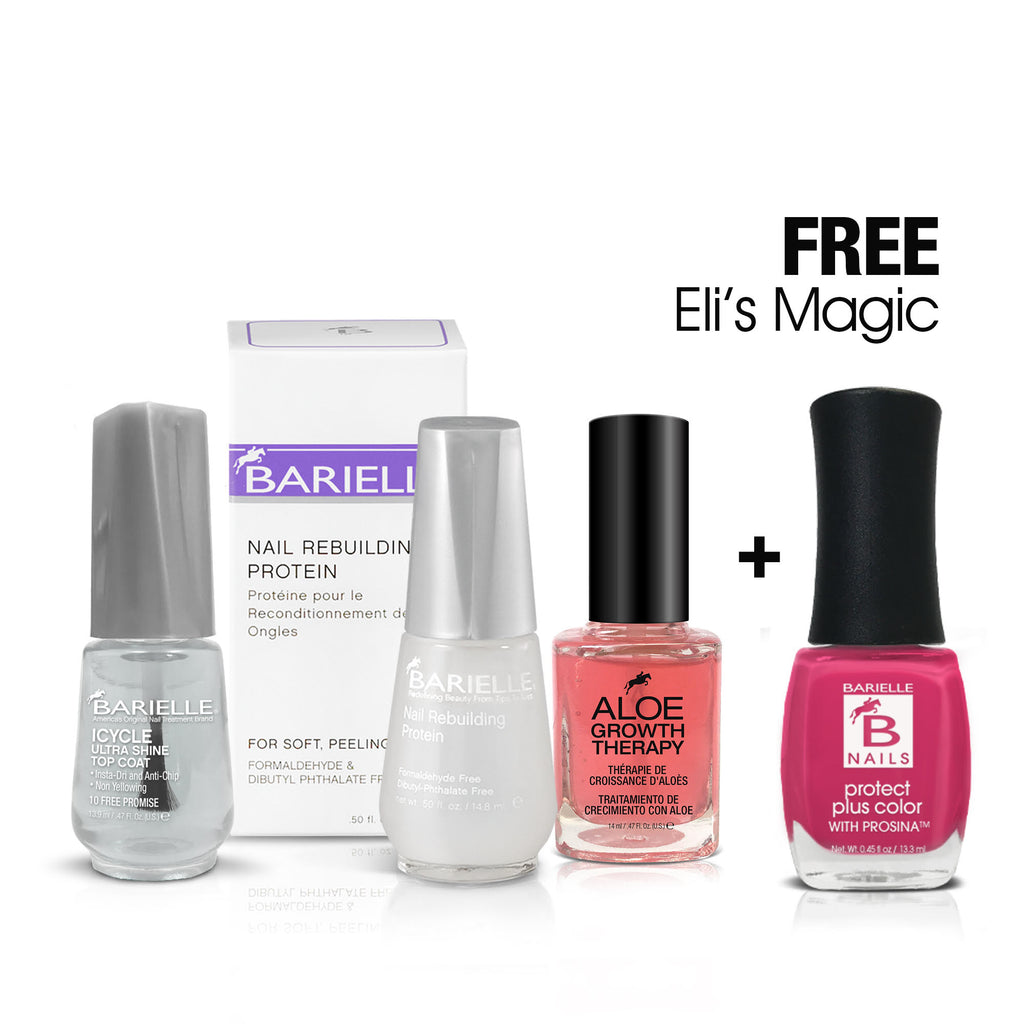 Barielle Growth & Shine Collection 3-PC Set with Free Eli's Magic Nail Shade