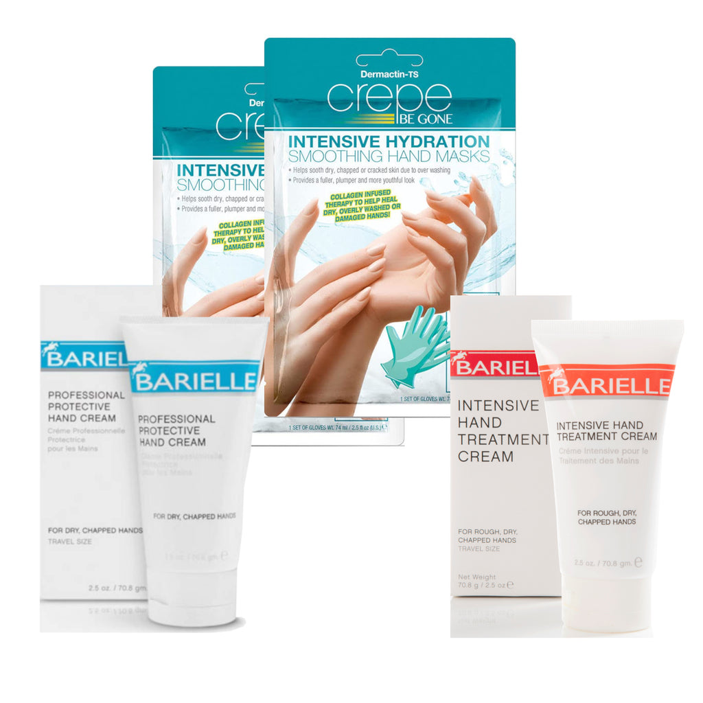 Barielle Intensive Hand Repair System 4-PC Intense Hand Treatment Collection - Includes 2 Hand Masks, and 2 Hand Treatment Creams - Barielle - America's Original Nail Treatment Brand