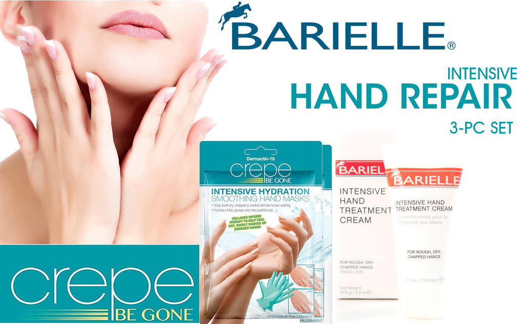 Barielle Intensive Hand Repair 3-PC Set - Includes 2 Hand Masks & Intensive Hand Treatment Cream 2.5 oz.