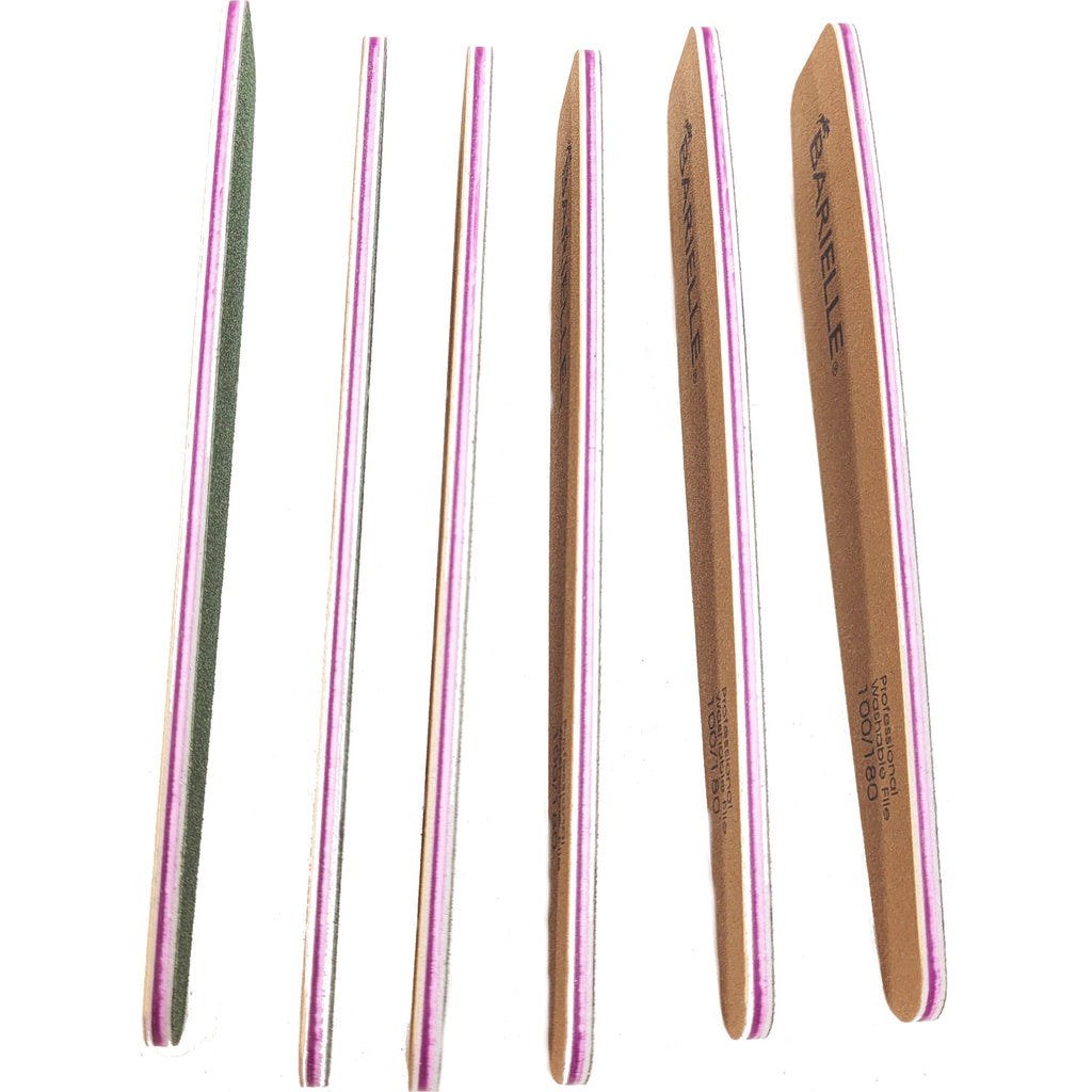 Barielle Washable and Reusable Nail Files 100.180 Grit - Brown/Green (6 PACK) - Professional Nail Files, Double Sided Emery Board for Long Lasting Manicure/Pedicure Finish - Barielle - America's Original Nail Treatment Brand