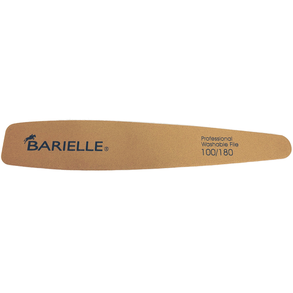 Barielle Washable and Reusable Nail Files 100.180 Grit - Brown/Green (6 PACK) - Professional Nail Files, Double Sided Emery Board for Long Lasting Manicure/Pedicure Finish