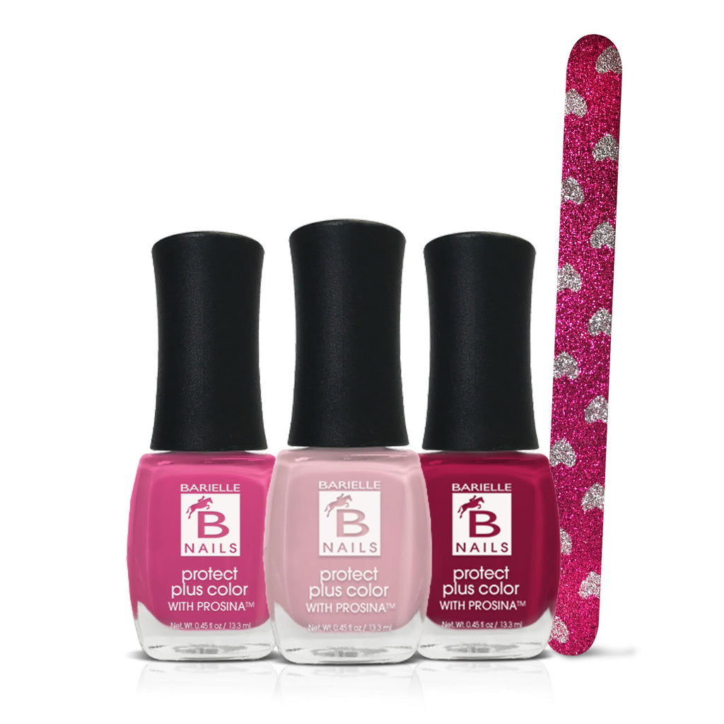 Barielle Valentine's Nail Collection 3-PC Set with Glitter Nail File - Barielle - America's Original Nail Treatment Brand