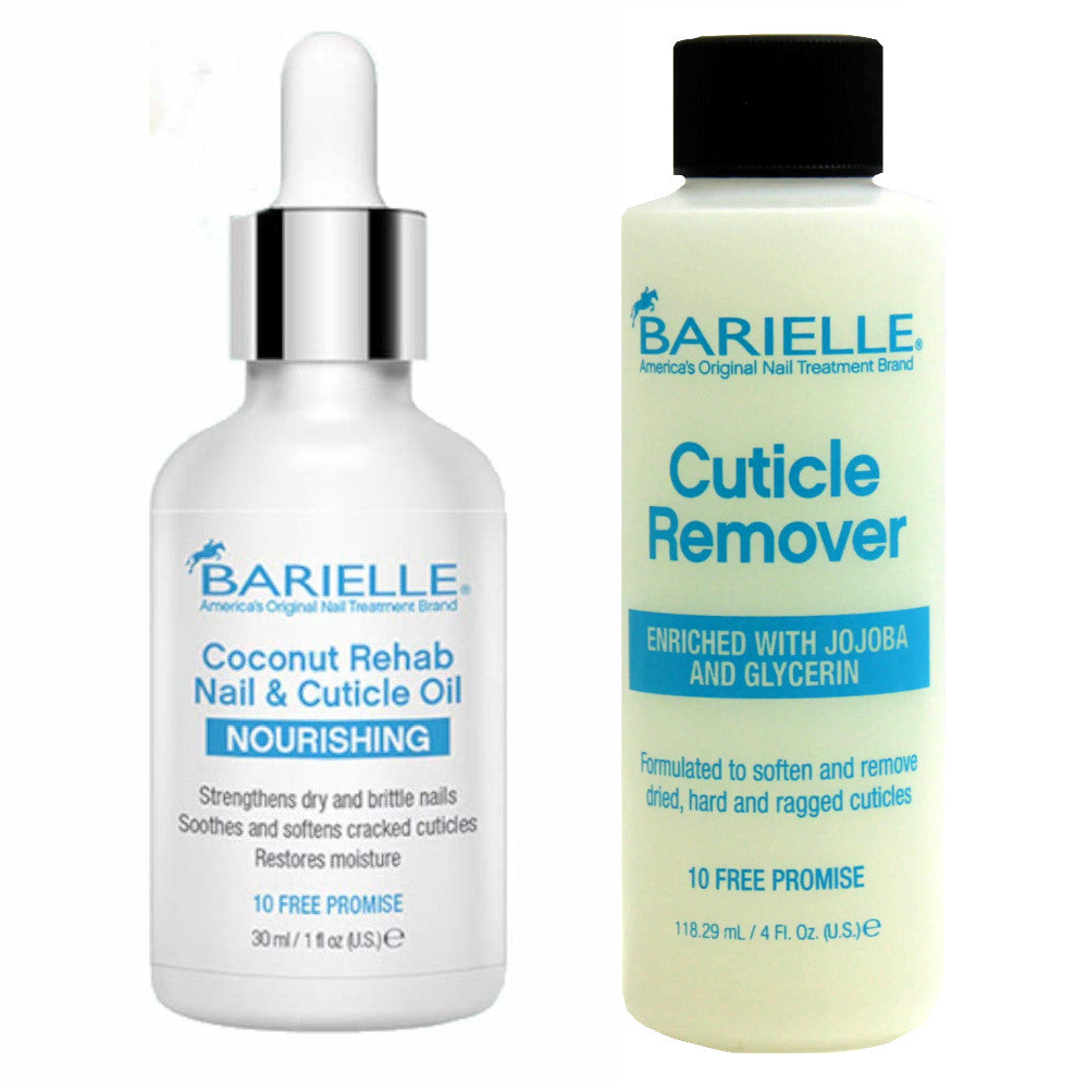 Barielle Coconut Rehab Nail and Cuticle Oil 1oz AND Barielle Cuticle Remover 4 oz. 2-PC Combo - Barielle - America's Original Nail Treatment Brand