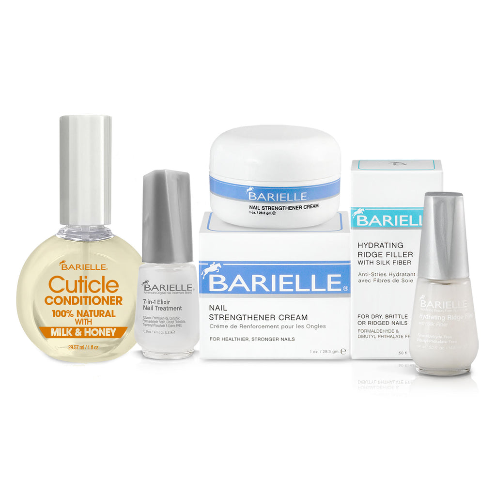 Barielle Miracle Nail Fixers Set: 4PC Nail Strengthening & Treatment Collection