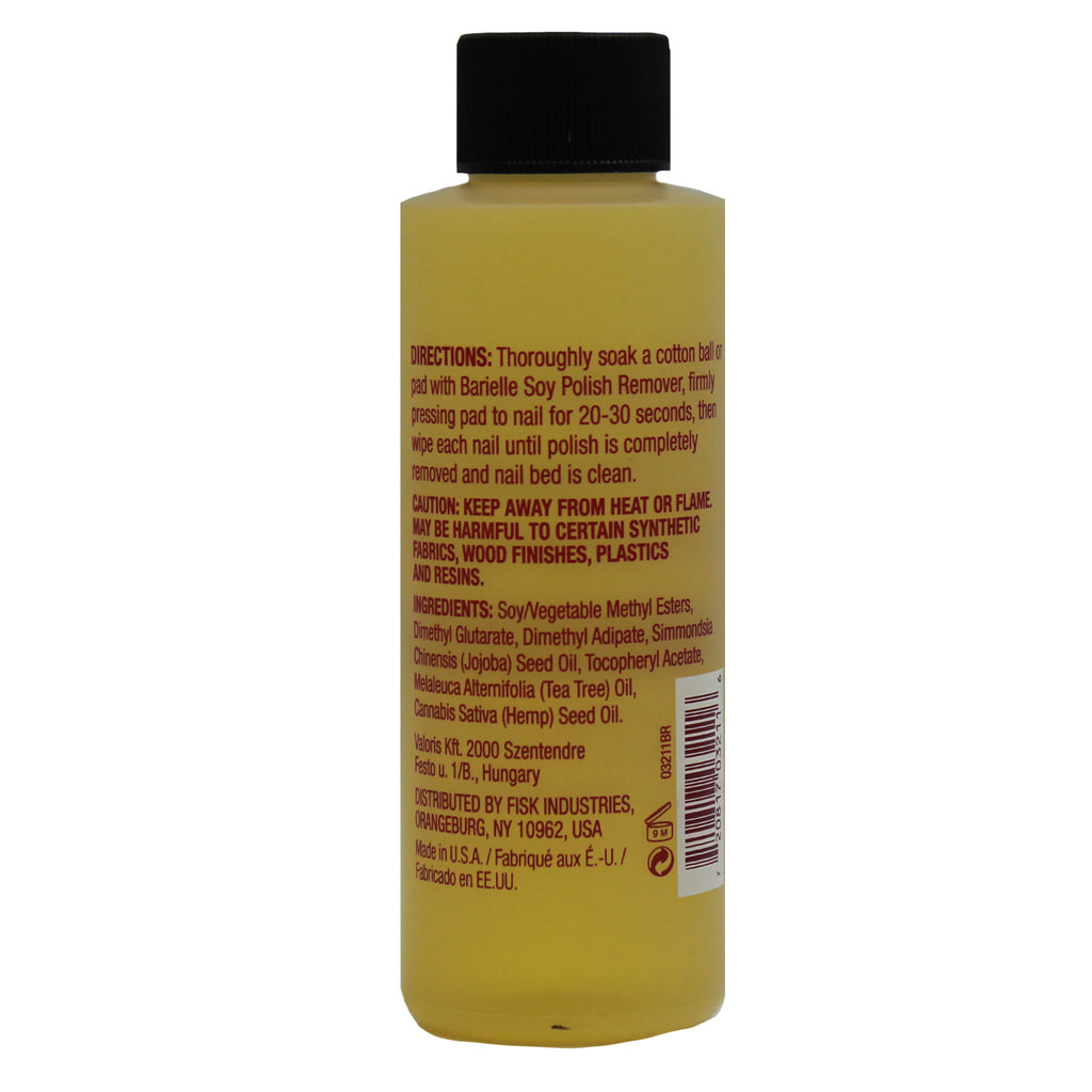 Barielle Acetone Free Soy Nail Polish Remover with Hemp Seed Oil 4 oz. - Barielle - America's Original Nail Treatment Brand
