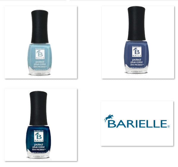 Barielle Protect Plus Nail Polish - Brilliant Blue 6-PC Collection: 6 Assorted Blue Nail Color Shades
